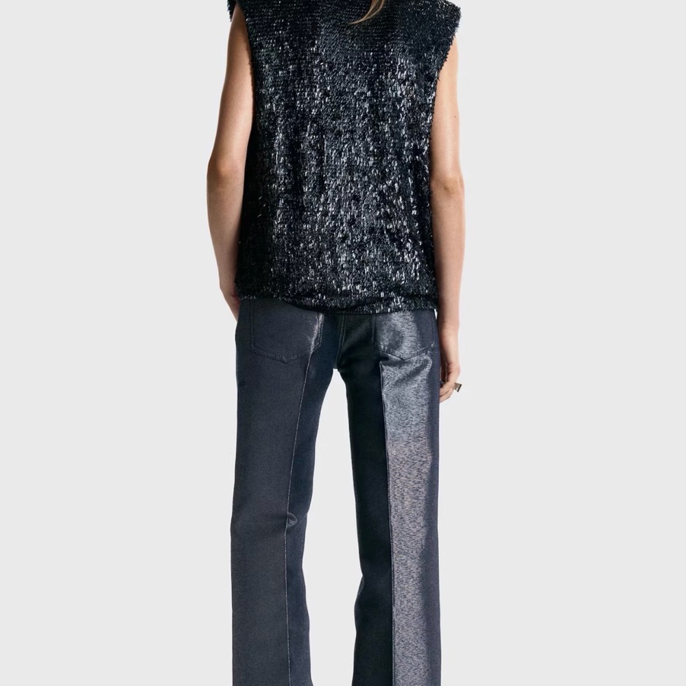 H&M Shimmery Straight Leg Jeans - Picture 3 of 6